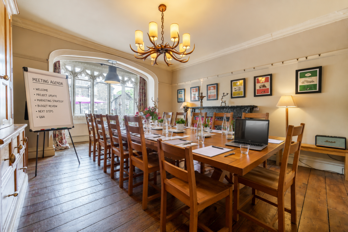 Number One is ready for a meeting. A big houses in the Lakes perfectly set up for business meetings.