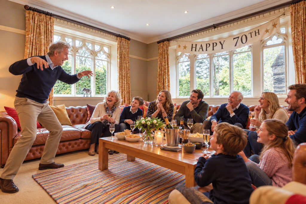 Number One — lounge with Chesterfield sofas set for a 70th birthday, The Terrace Windermere